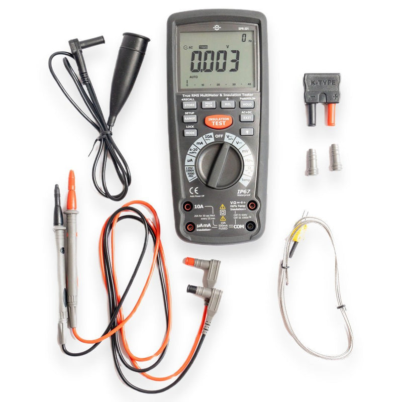 Spartna SPR-221 Insulation Tester with True RMS Multimeter