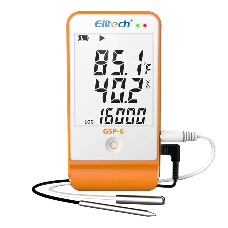 Elitech GSP-6 Digital Temperature And Humidity Data Logger Detachable Dual Probes