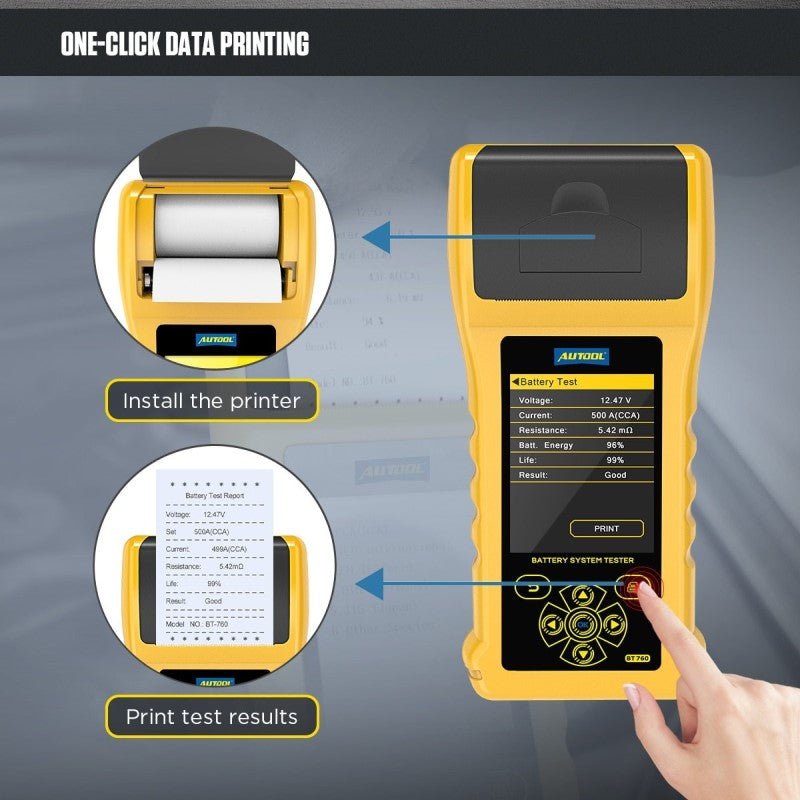 AUTOOL BT760 Battery Tester with Printer