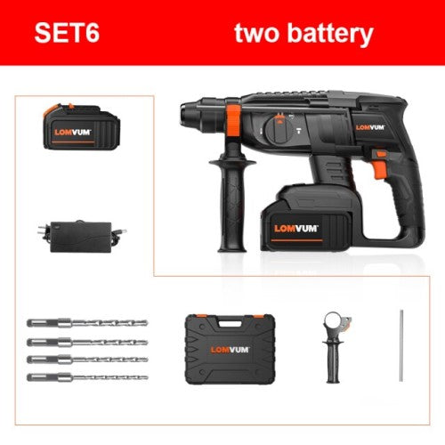 LOMVUM Brushless Rotary Hammer 21V Wireless Electric