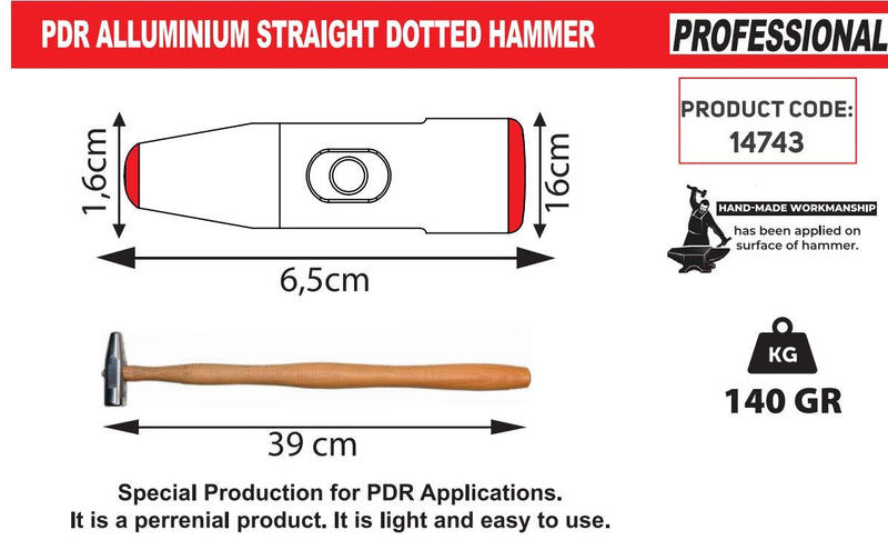 STARKLIPS 14743 PDR Aluminum Straight Dotted Hammer