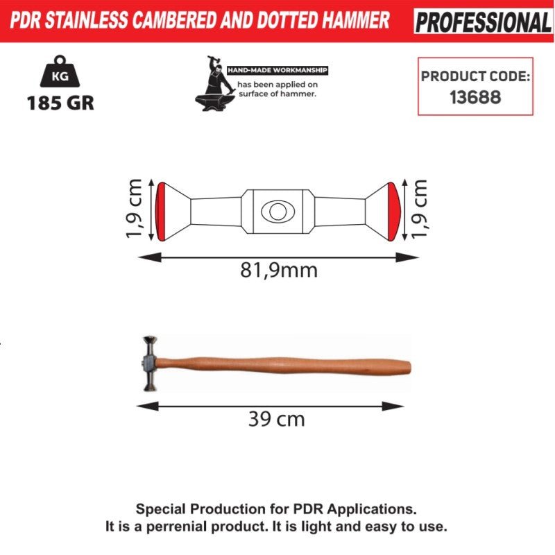 STARKLIPS 13688 PDR Stainless Cambered And Dotted Hammer 185G