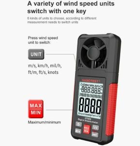 HABOTEST HT605 Digital Mini Thermo-Anemometer with Humidity